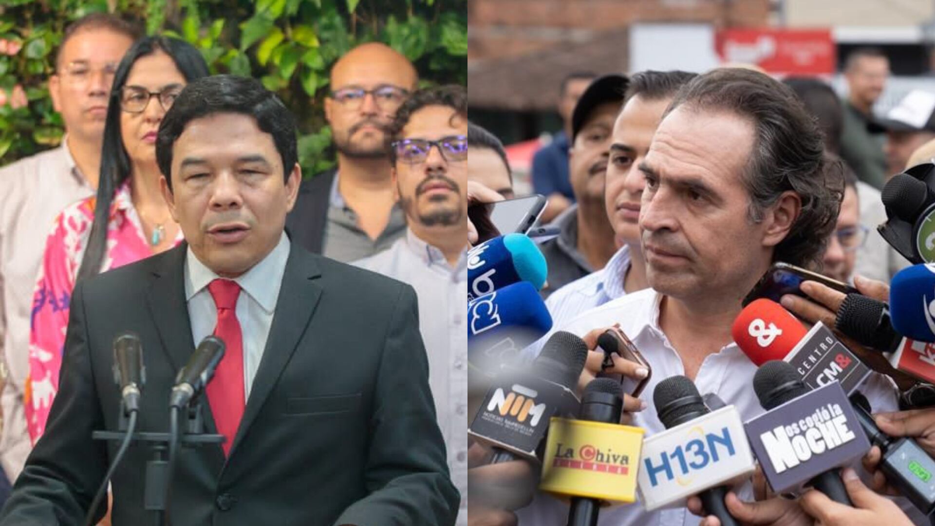 Óscar Hurtado, alcalde encargado de Medellín, y Federico Gutiérrez.