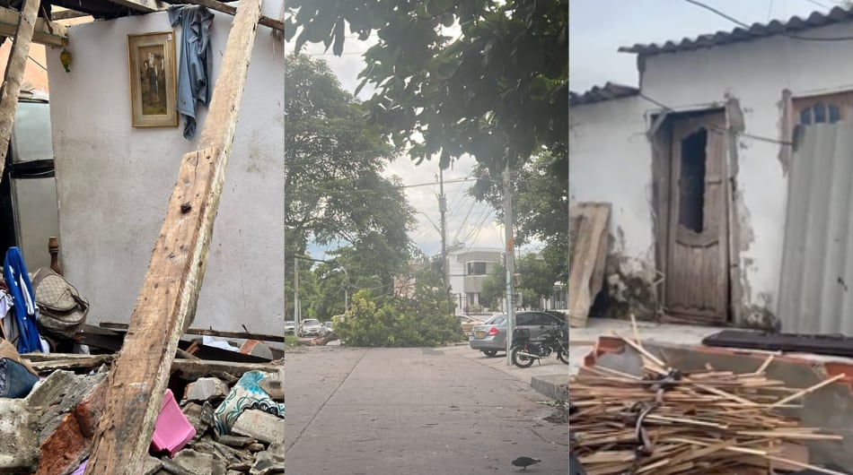 Estragos de vendaval en Barranquilla.