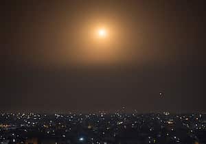 El ejército ucraniano afirmó en Telegram que derribó “21 misiles crucero X-101/X-555 de un total de 23 y dos drones”. (Photo by Yousef Masoud/SOPA Images/LightRocket via Getty Images)