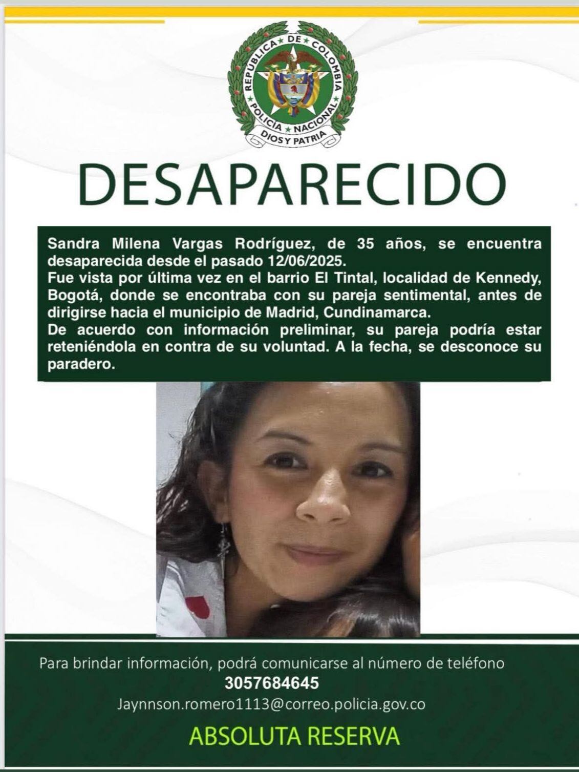 Hasta el momento no se sabe nada de lo que pasó con ella.