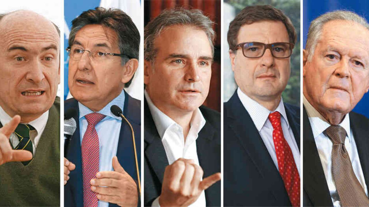 Jorge Enrique Pizano (q.e.p.d.), controller de Ruta del Sol II; Néstor Humberto Martínez, fiscal General; Pablo Felipe Robledo, exsuperintendente de Industria y Comercio; Luis Fernando Andrade, expresidente de la ANI y Luis Carlos Sarmiento Angulo, presidente de la Junta Directiva Grupo Aval.