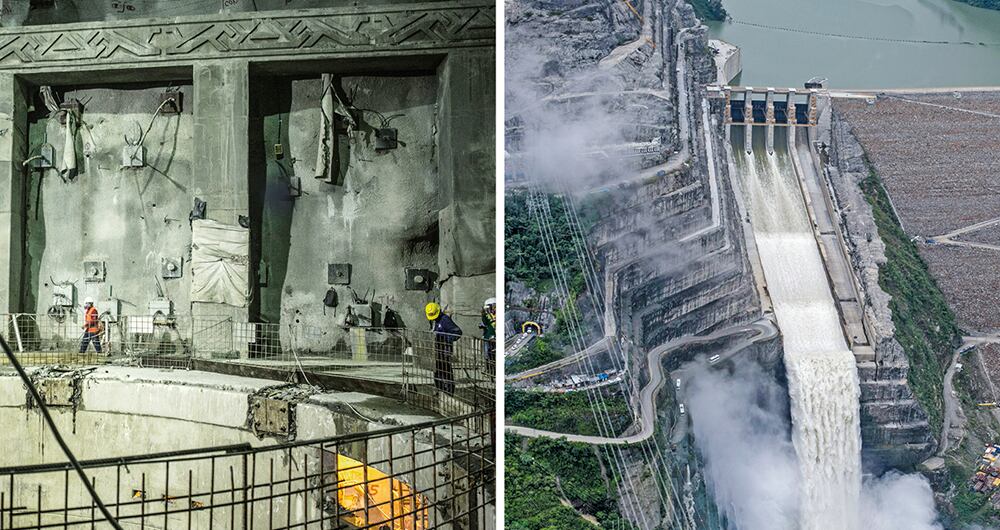 Hoy cerca de 4.000 obreros recuperan casa de máquinas. El proyecto deberá generar con sus primeras turbinas a finales de 2021. 