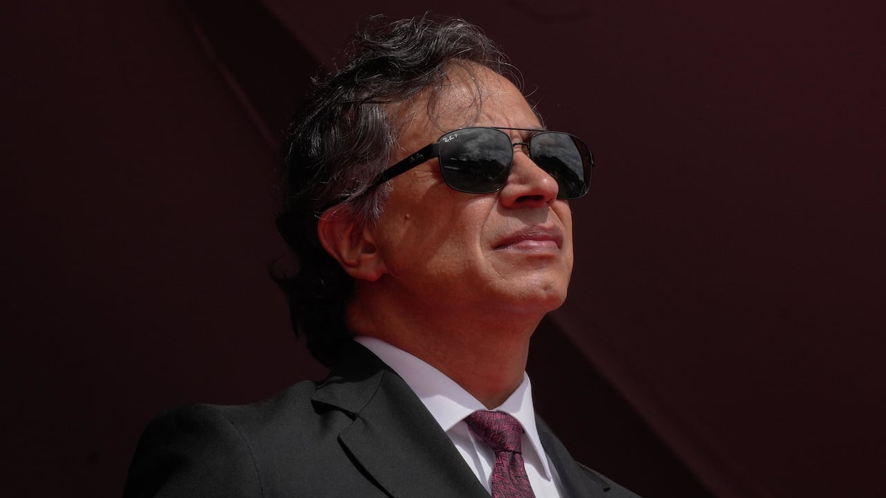 El presidente Gustavo Petro durante el desfile militar del 20 de julio en Bogotá.