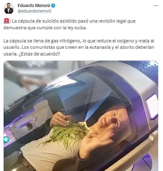 Cápsula de suicidio asistido divide opiniones en Suiza: el ‘Doctor Muerte’, su creador, asegura que el país está listo para usarlas