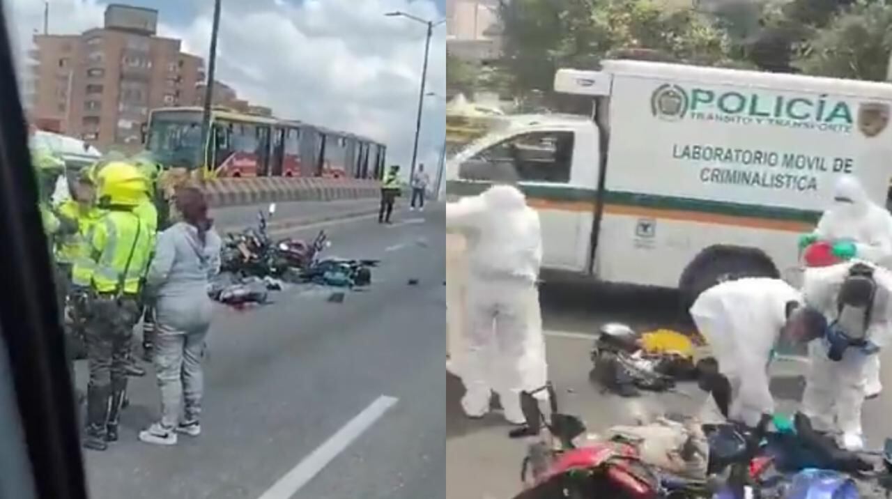 Dos motos y un camión estuvieron implicados.