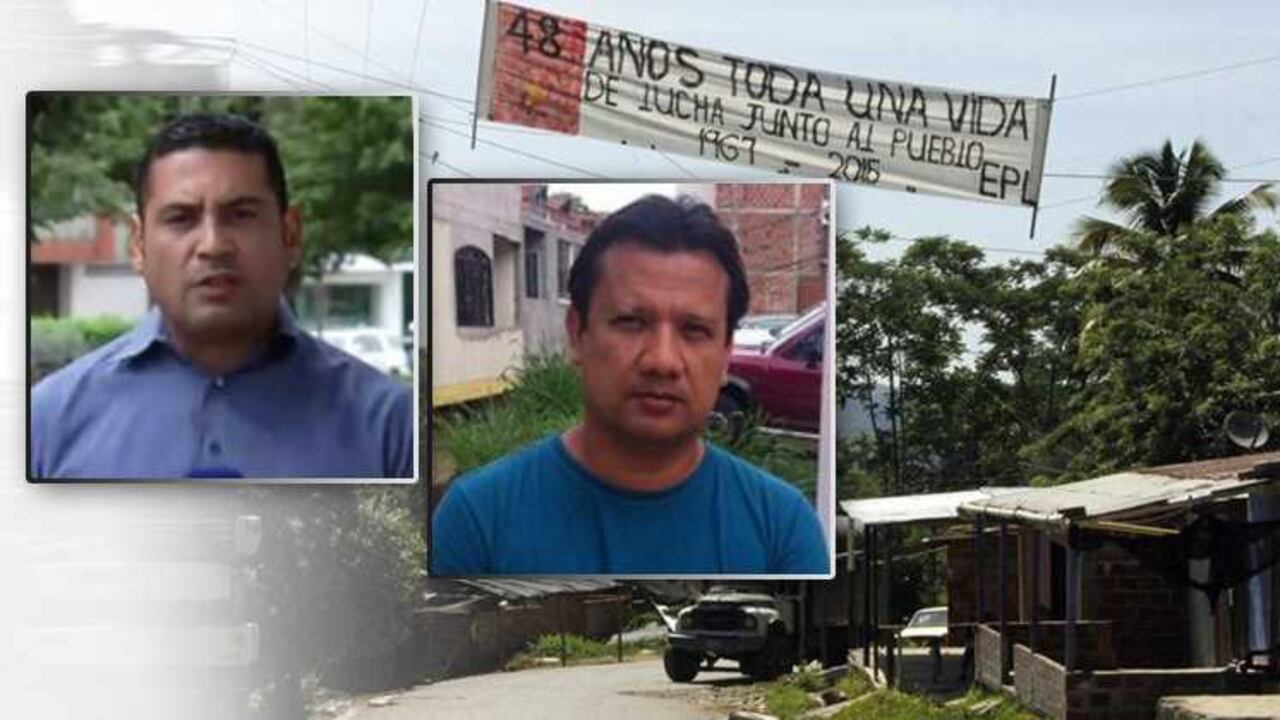 Periodista Diego D'Pablos y su camarógrafo Carlos Melo.