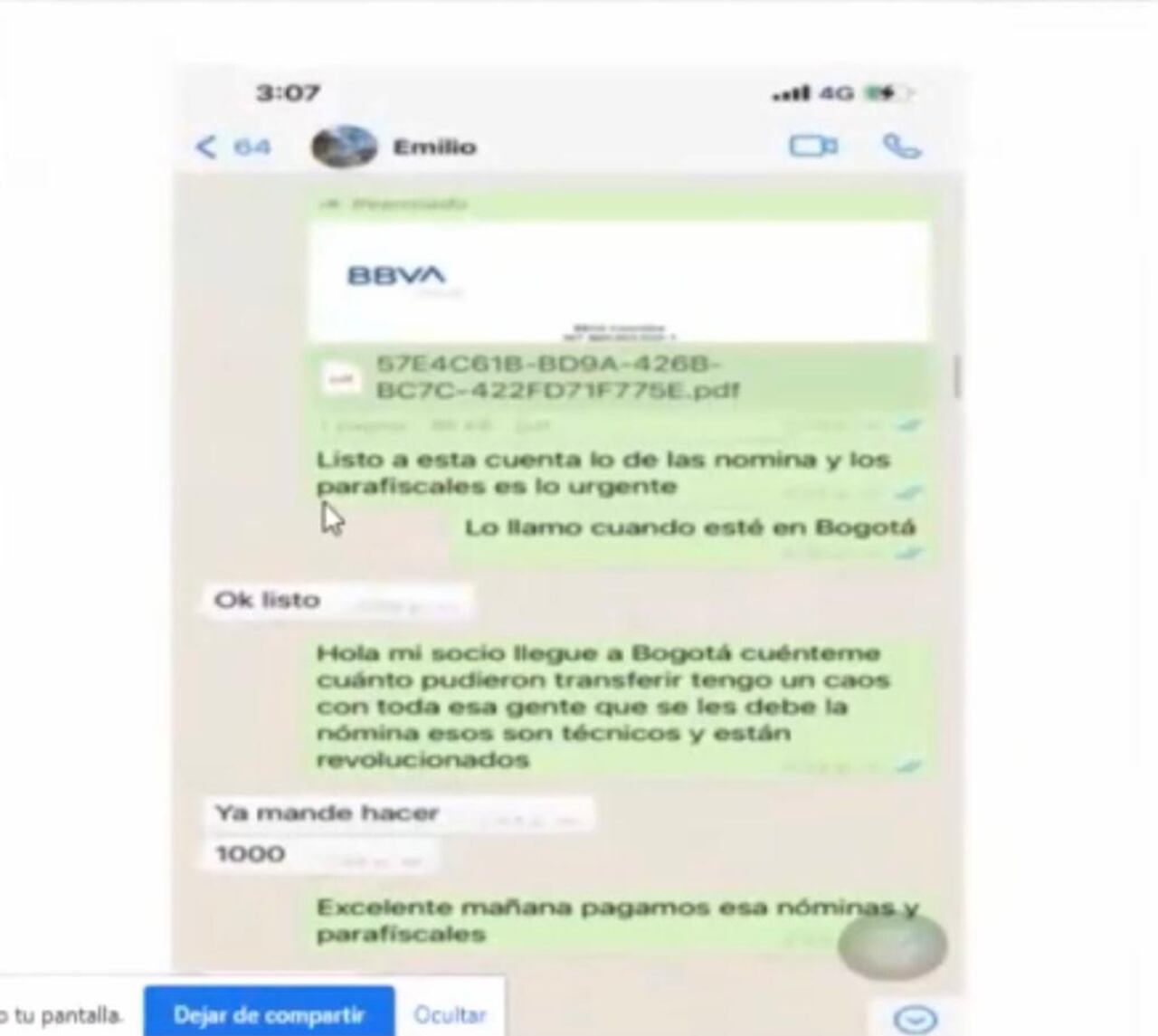 Los “chats” del caso Centros Poblados... Pantallazos de la audiencia.
