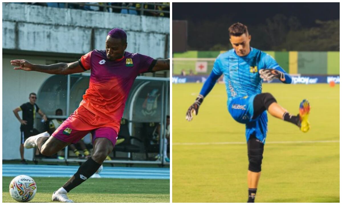 Gustavo Torres y Jose Luis Chunga en el partido entre Alianza petrolera y Bucaramanga