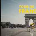 Portada del Tour de Francia 2026 con un ciclista vestido de amarillo frente al Arco del Triunfo de París y el título del evento en letras amarillas.