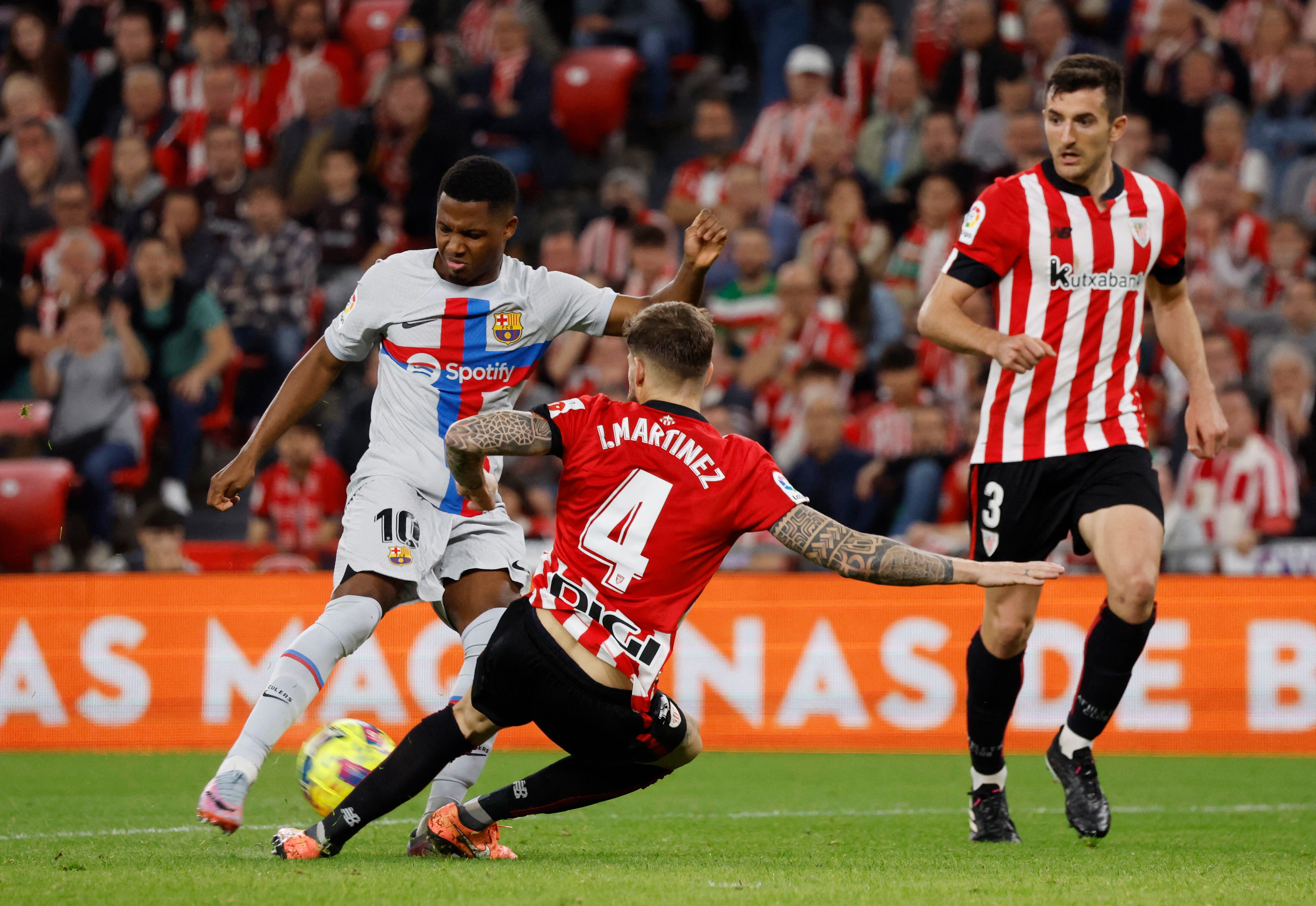 Ansu Fati en un partido ante el Athletic Club por la liga española