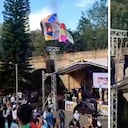 El incidente fue captado por las cámaras de los celulares de los asistentes al evento