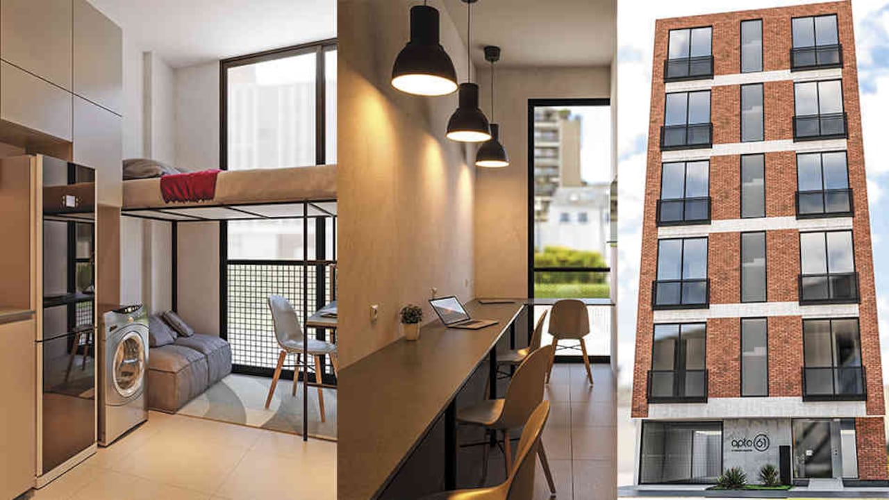Los mini apartamentos de un solo ambiente contienen las funciones esenciales de una casa. Los prefieren universitarios y jóvenes con primer empleo.