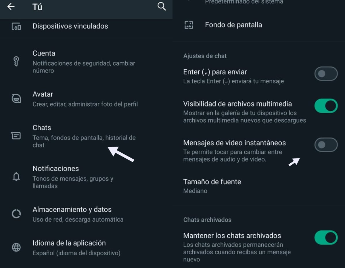 Para reactivar los mensajes de videos en WhatsApp, se debe acceder a los ajustes de la app.