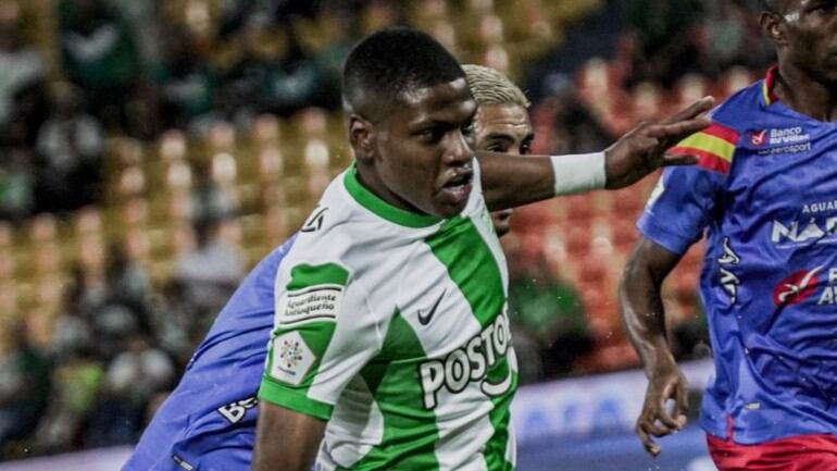 El joven atacante marcó el primer gol para Nacional ante Pasto