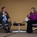 Carlos Mario Lafourie presidente de Price Waterhouse Cooper, en entrega de entrega de resultados de la Encuesta Global de Presidentes 2022 - 12° capítulo Colombia con Johana Amaya