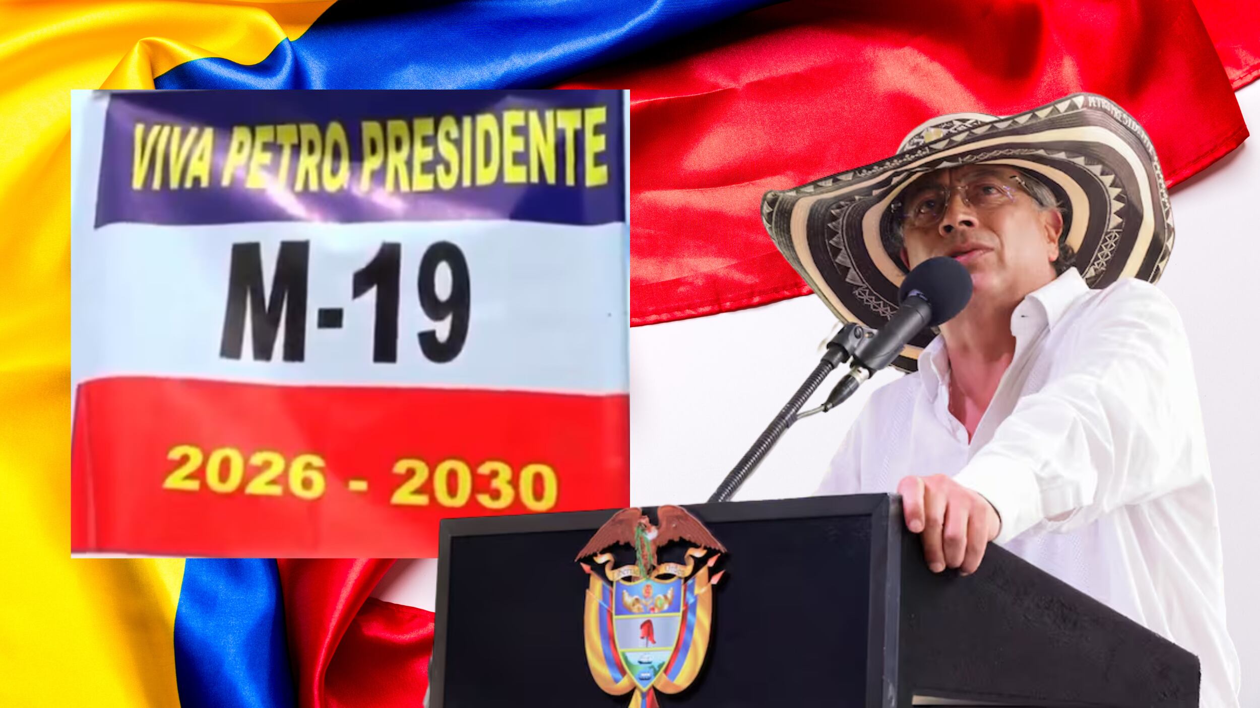 Polémica por pancarta del M-19 en alocución presidencial de Petro