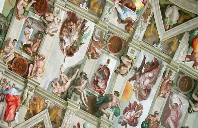 La Capilla Sixtina, entre 1508-1512.  Vía Wikimedia Commons.