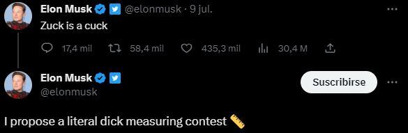 Elon Musk vuelve a atacar a Mark Zuckerberg.