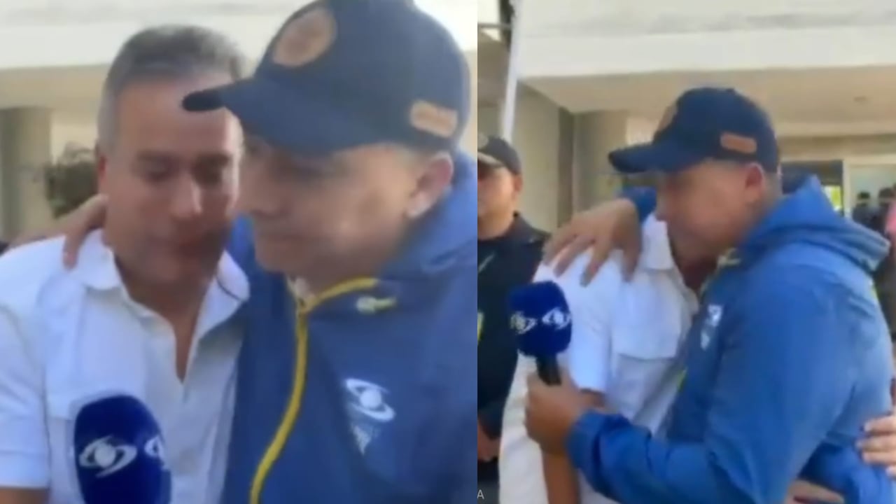 el emotivo abrazo del periodista Freddy Gómez al alcalde Mauricio Salazar