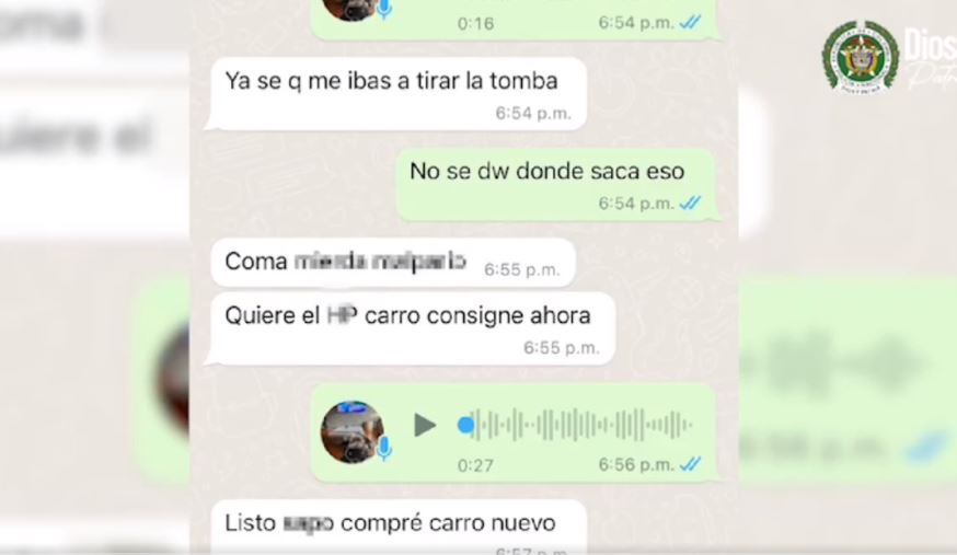 Por medio de mensajes de WhatsApp, los delincuentes extorsionaban a sus víctimas después de robarlas.