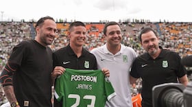David Ospina, James Rodríguez, Sebastián Arango y Víctor Marulanda