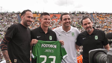 David Ospina, James Rodríguez, Sebastián Arango y Víctor Marulanda