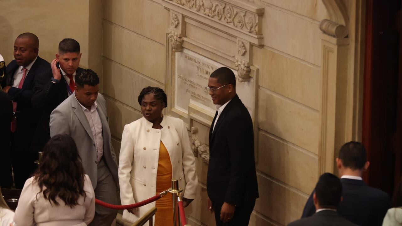 La vicepresidenta, Francia Márquez, en la instalación de la nueva legislatura, en el Congreso de la República, en Bogotá.