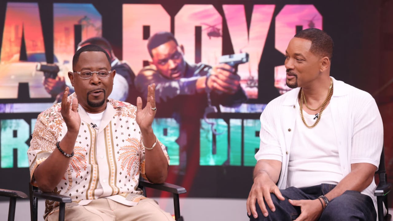 DORAL, FLORIDA - JUNE 05: Martin Lawrence and Will Smith are seen on the set of "En Casa con Telemundo" at Telemundo Center on June 05, 2024 in Doral, Florida. (Photo by Alexander Tamargo/Getty Images)