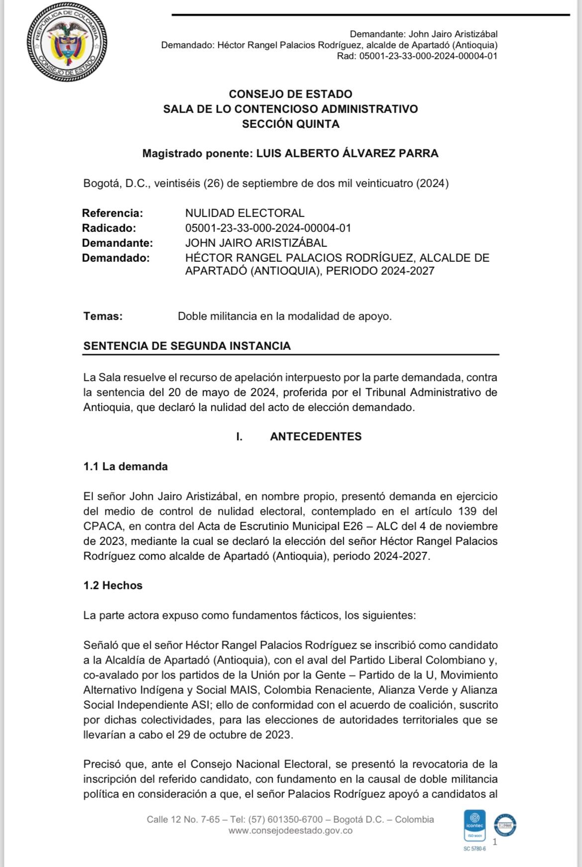 Fallo Consejo de Estado