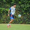 Luis Díaz en entrenamiento de la Selección Colombia en la ciudad de Bogotá.
