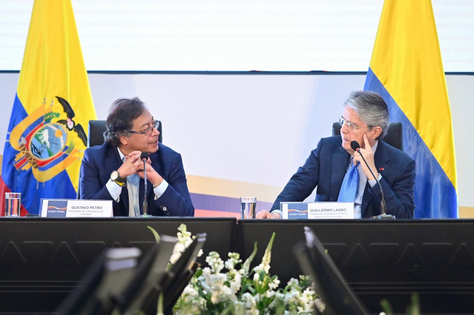 Presidente Gustavo Petro y el mandatario de Ecuador Guillermo Lasso