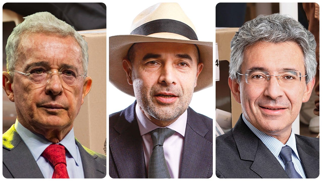 Álvaro Uribe, Andrés Guerra y Enrique Gómez.