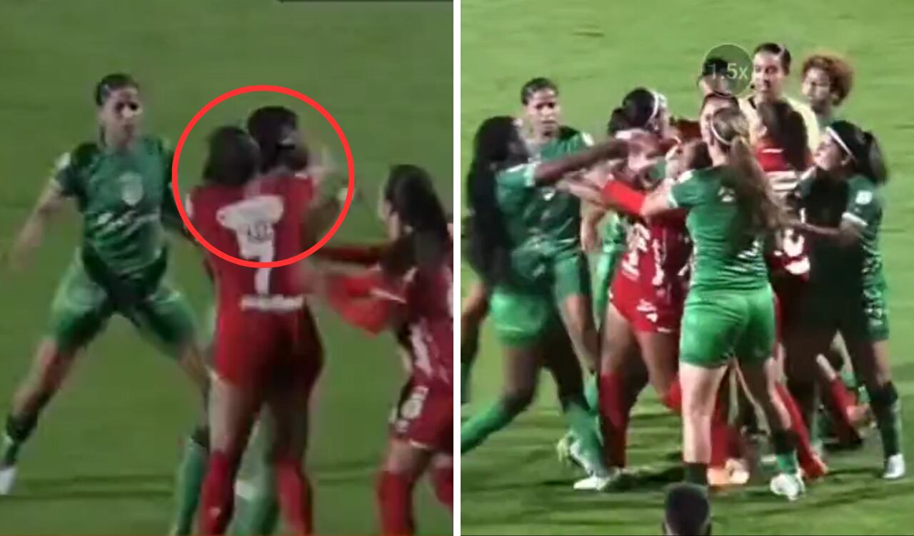 Jugadora de América dio fuerte puño a una rival de La Equidad.
