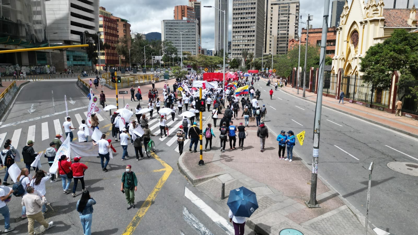 Centrales obreras imágenes con drone