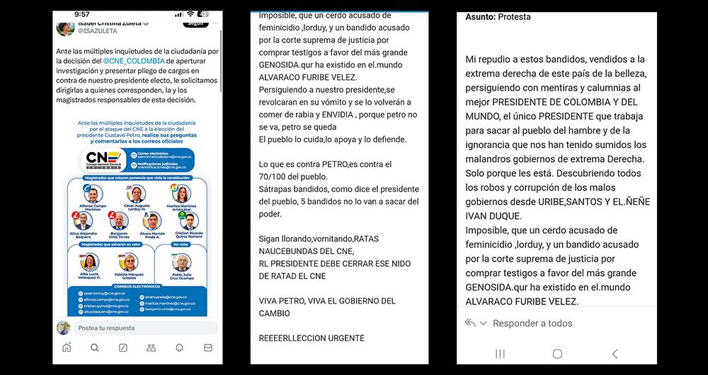 Estos son los mensajes intimidantes.