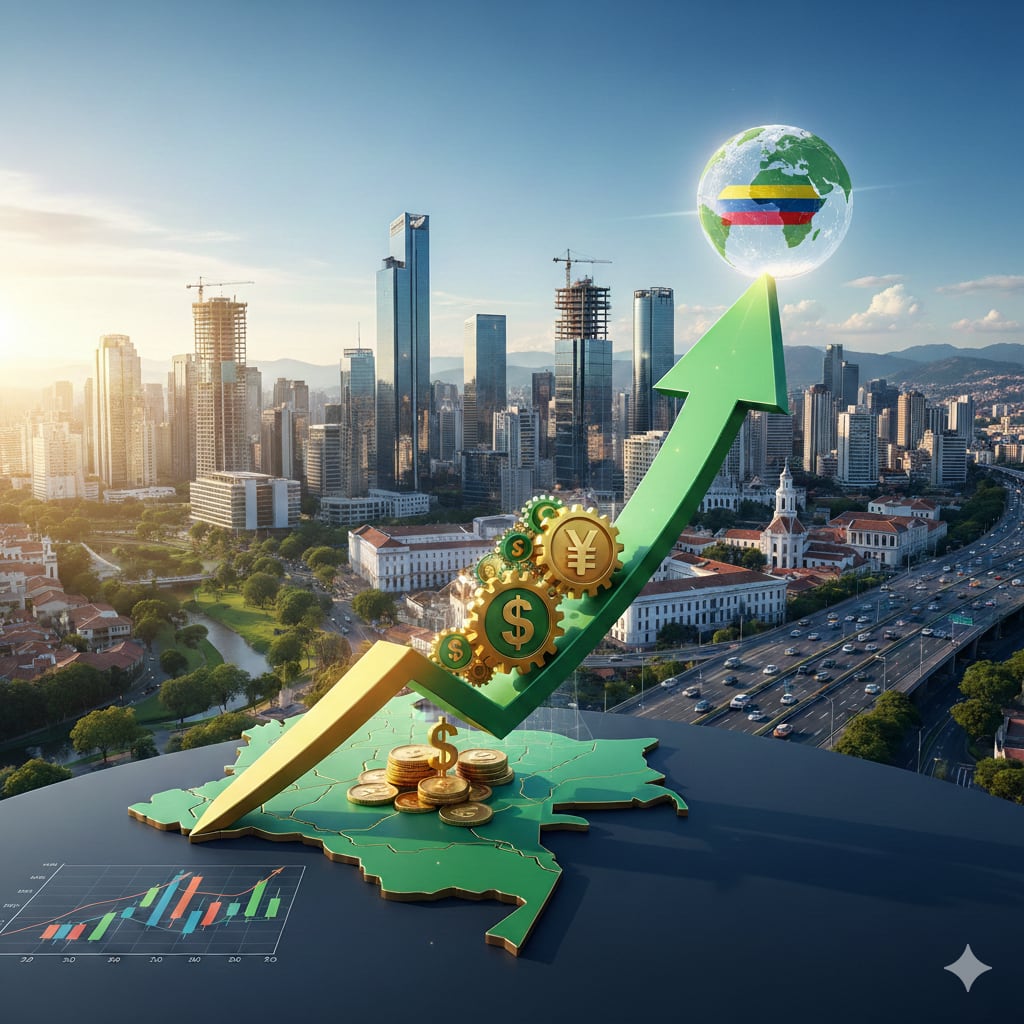 Según el Dane, la economiá colombiana creció 3% en 2025. Foto: creado por gemini IA