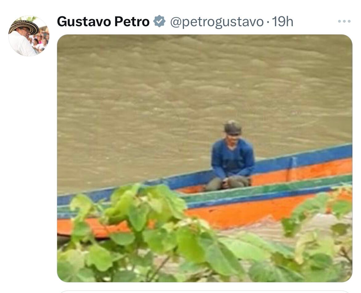 Pantallazo cuenta personal del presidente Petro