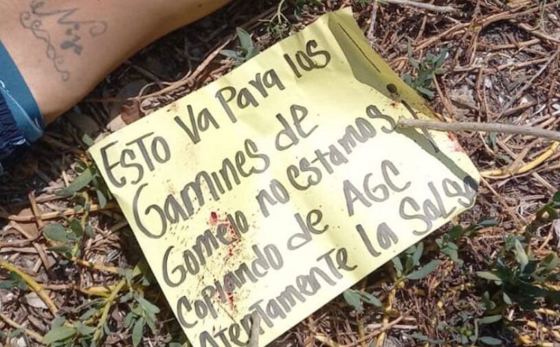 Panfleto encontrado en Cartagena