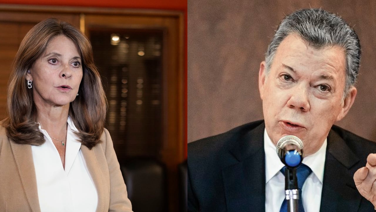 Marta Lucía Ramírez vicepresidenta y canciller y el expresidente Juan Manuel Santos