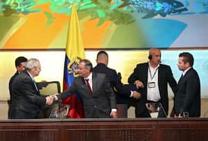 Presidente Gustavo Petro
Senador Iván Name
Representante Andrés Calle
instalación del Congreso de la República
tercer período legislativo 2024-2025
Bogota 20 de julio del 2024
Foto Guillermo Torres Reina / Semana