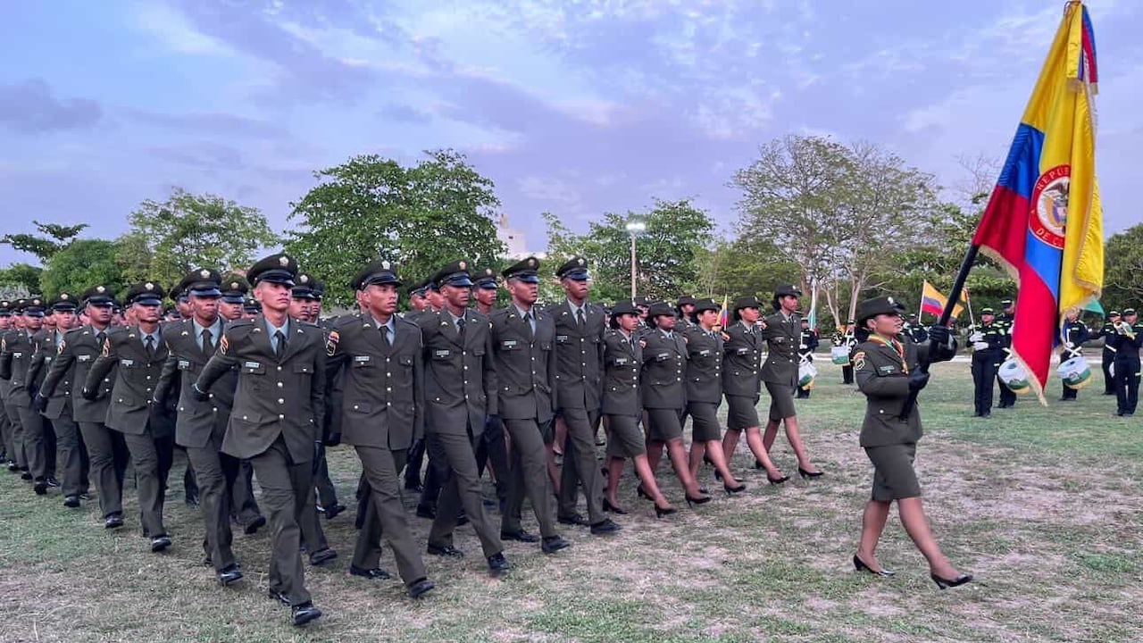 Ceremonia de graduación de patrulleros de Policía en la Escuela Antonio Nariño de Barranquilla.