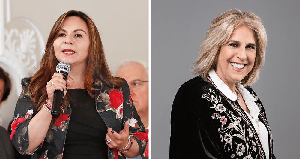    La ministra TIC, Sandra Urrutia, y la representante legal de Claro, Hilda María Pardo, buscan salidas para cumplir el contrato.