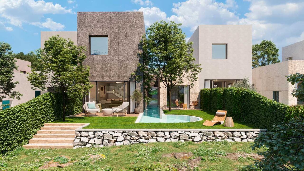 Onix está compuesto por 29 viviendas unifamiliares, piscina y jardín interior.