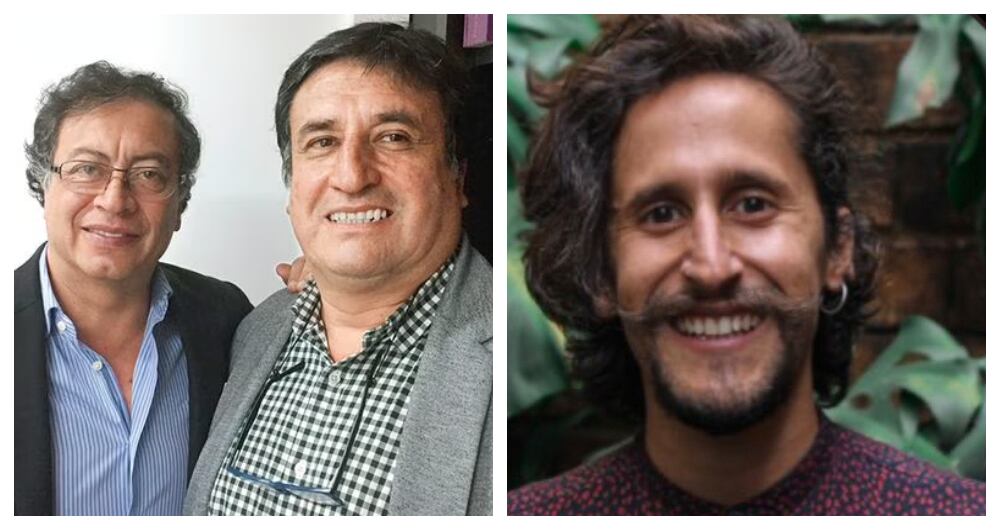 Hugo Guanumen, a la izquierda, acompañado del presidente Gustavo Petro, y Sebastián Guanumen