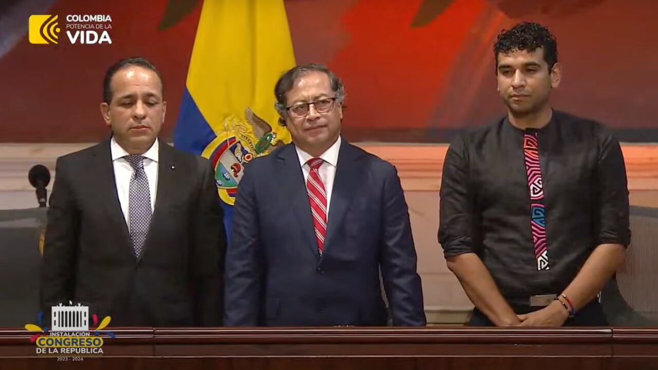 Gustavo Petro en la instalación del Congreso de la República.