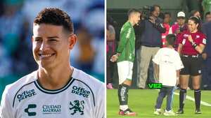 James Rodríguez y un emotivo encuentro con un niño mexicano.