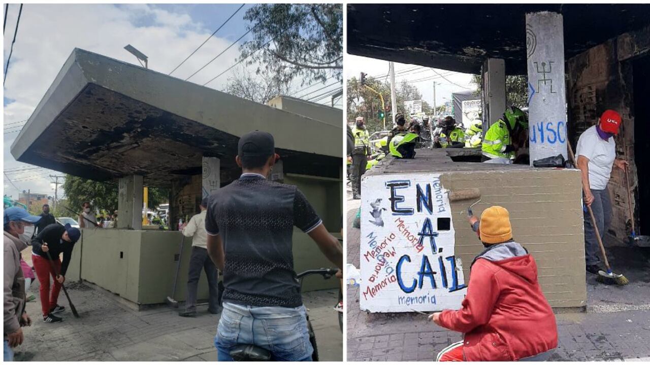 Así luce el CAI la Gaitana tras ser pintado por la Policía