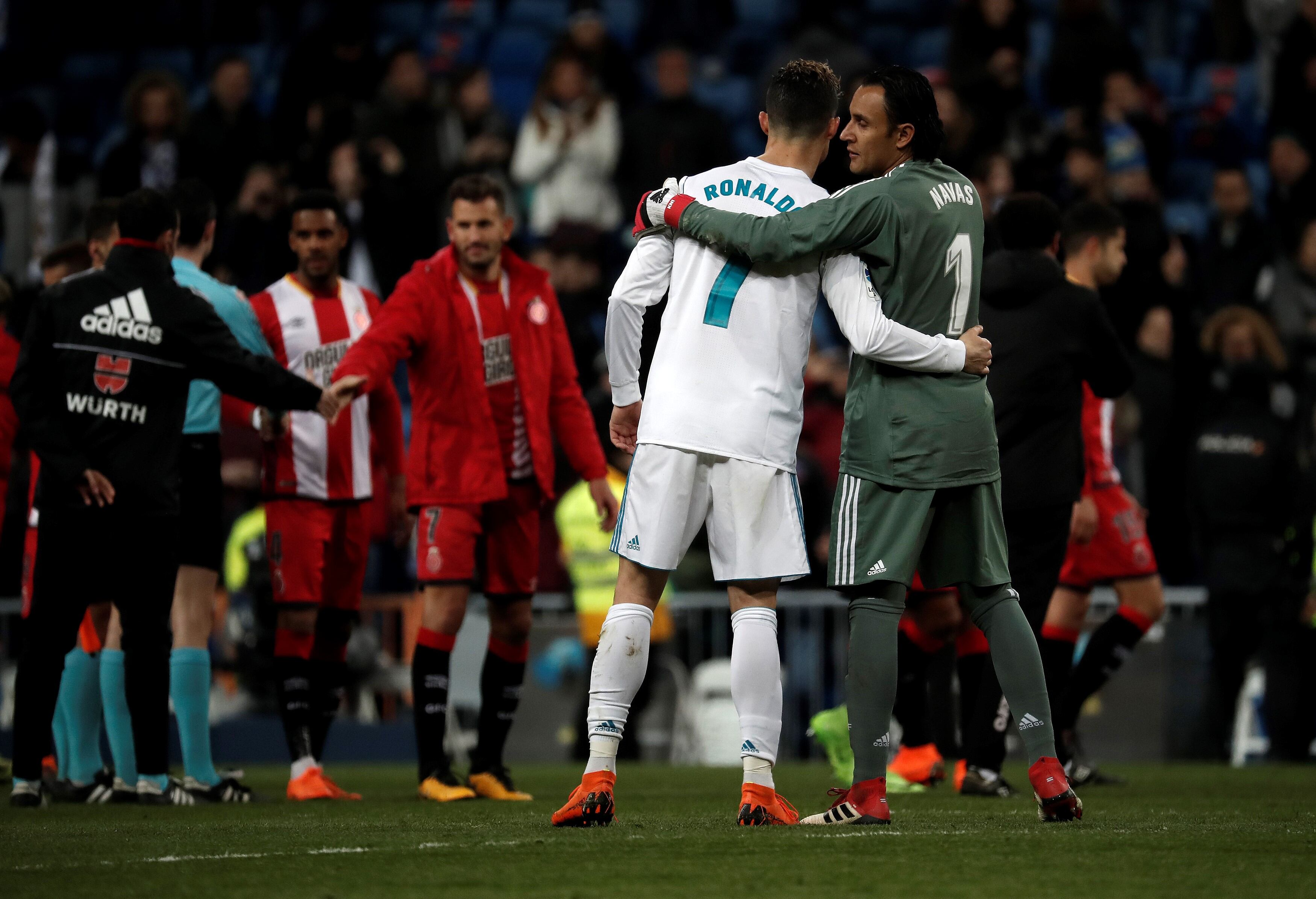 Keylor Navas junto a Cristiano Ronaldo.