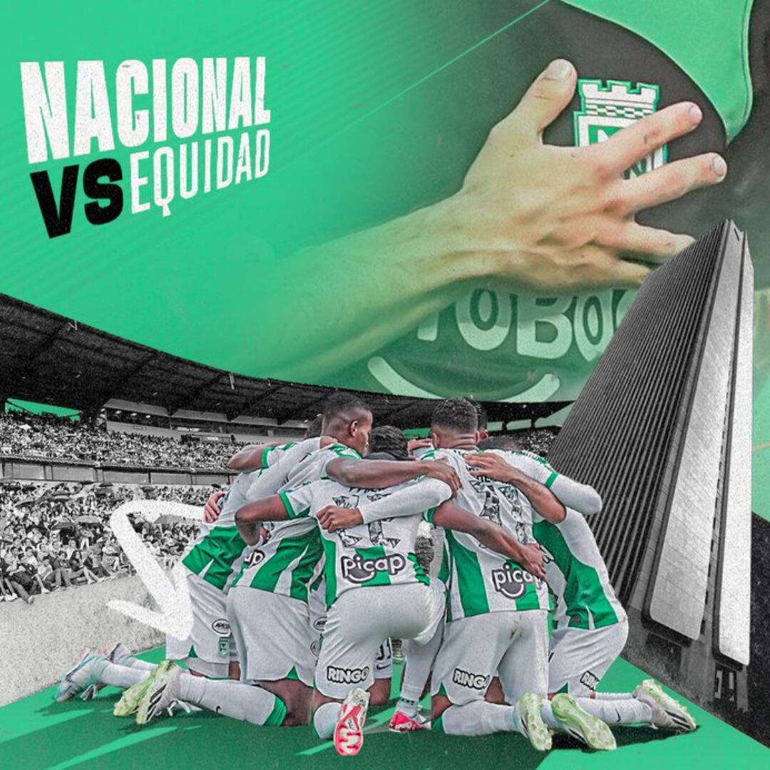 Afiche de Nacional que tiene la insólita foto de la Alcaldía de Medellín