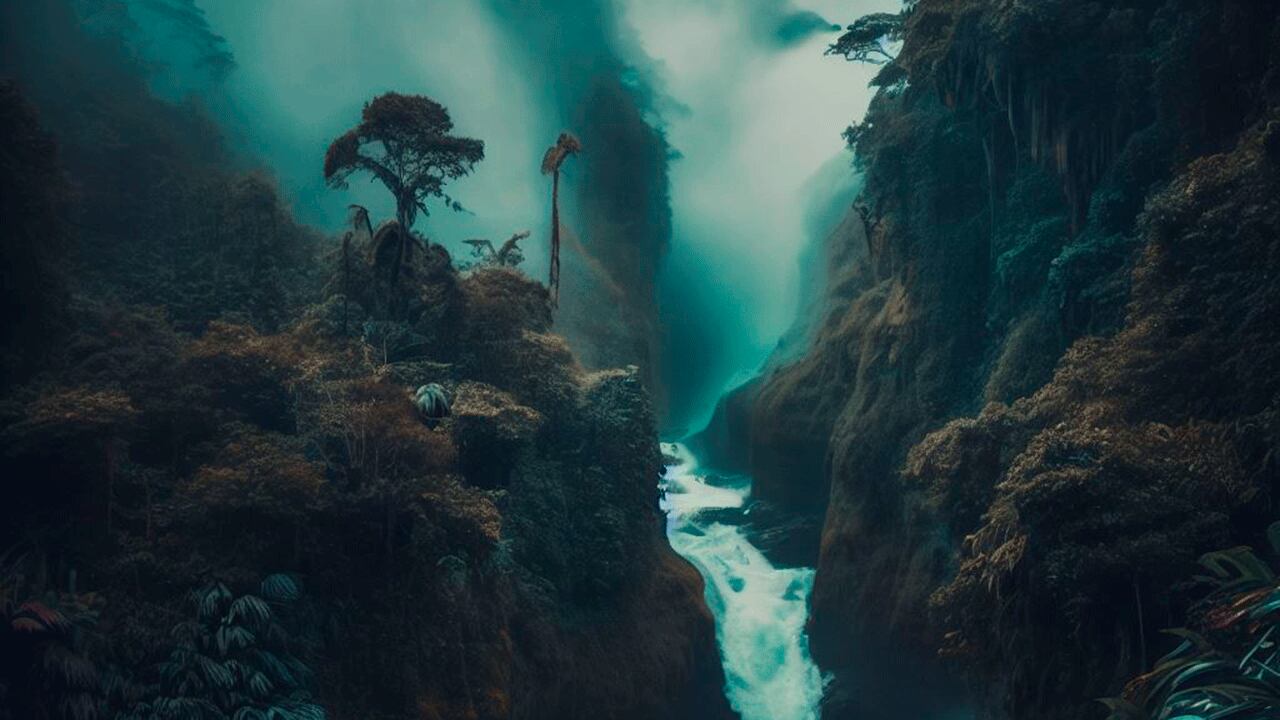 Panorama de Colombia creado por inteligencia artificial.